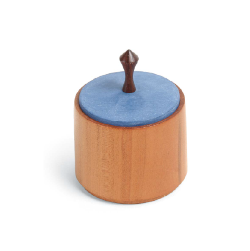 Caja circular azul