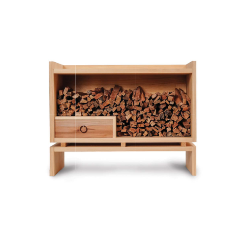 Caja abierta natural con compartimento