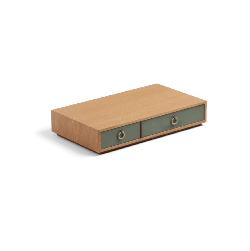 Caja con compartimentos verde