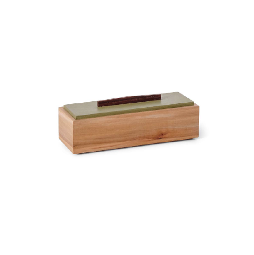 Caja rectangular acolchada verde