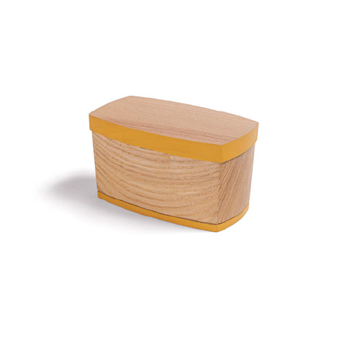 Caja trapecial redonda amarilla