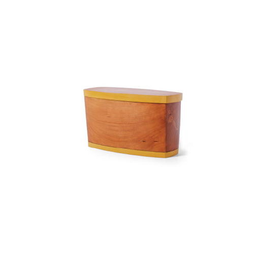 Caja trapecial redonda amarilla