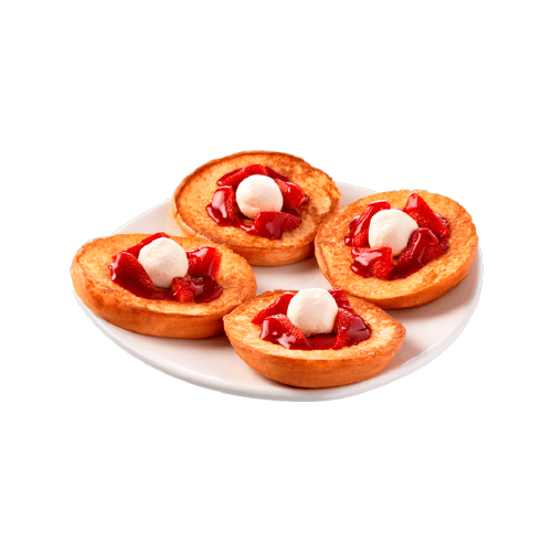 Bísquets con queso crema y fresas
