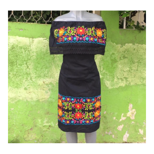 Vestido Campesino doble bordado