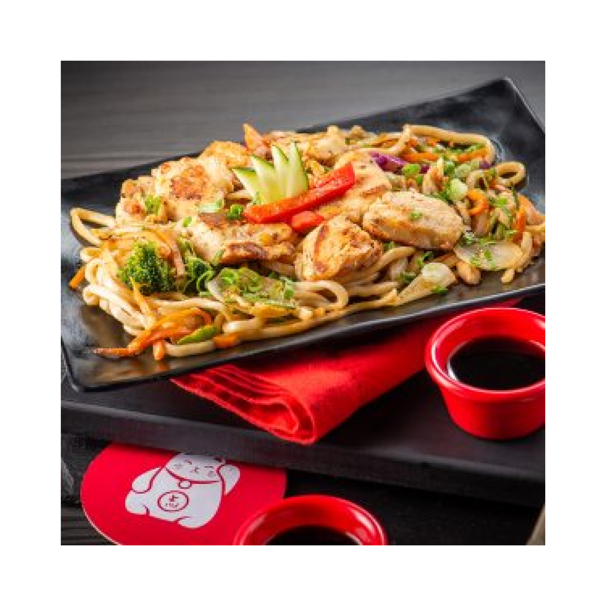 Yaki-udón de camarón