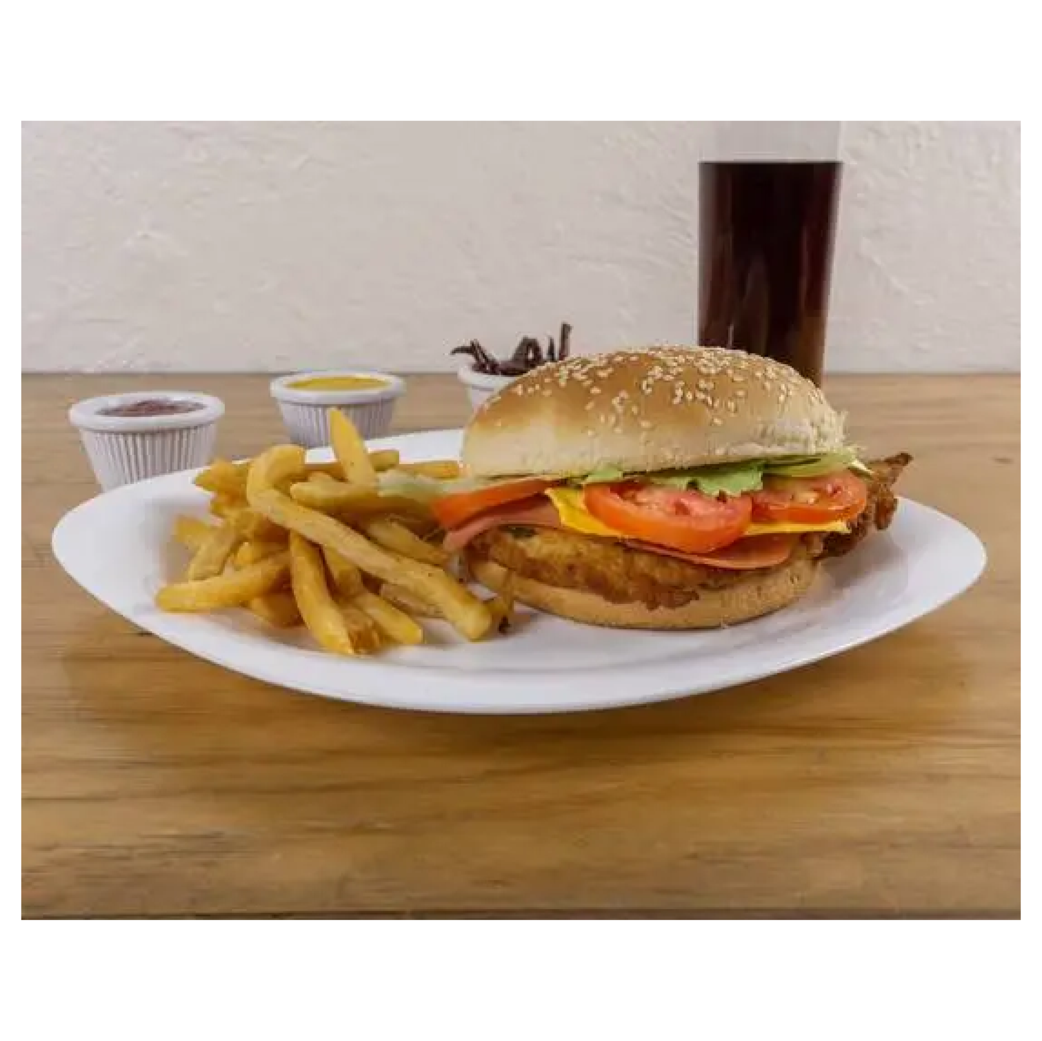 Hamburguesa de milanesa de pollo