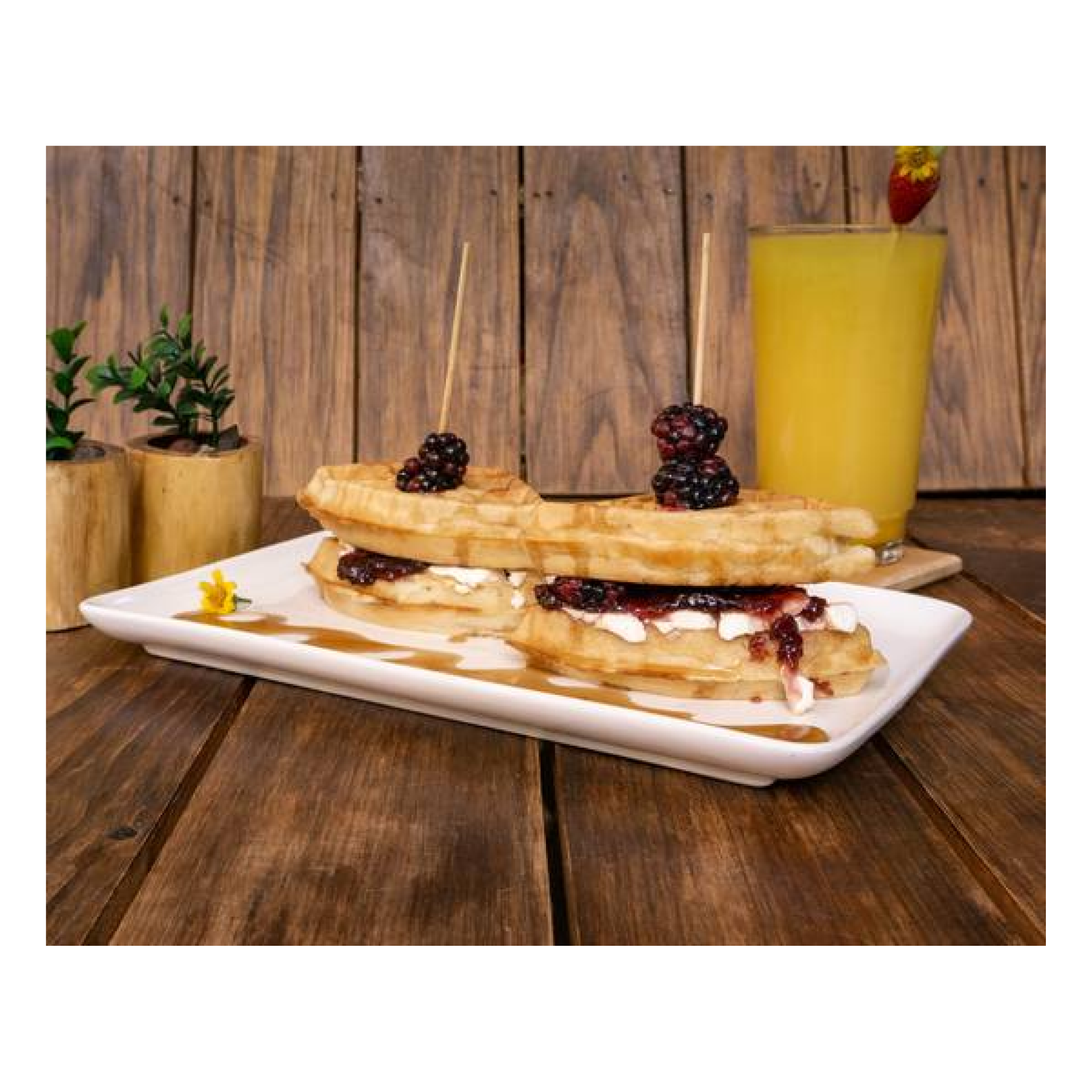 Waffle blackeberry & philadelphia