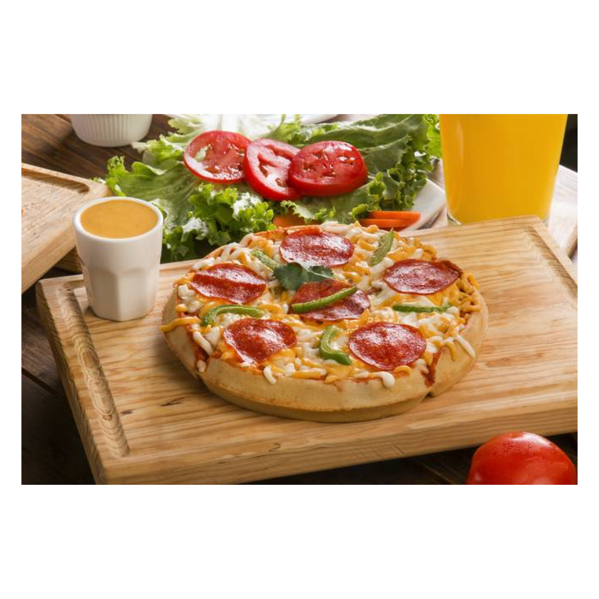 Waffle pizza pepperoni
