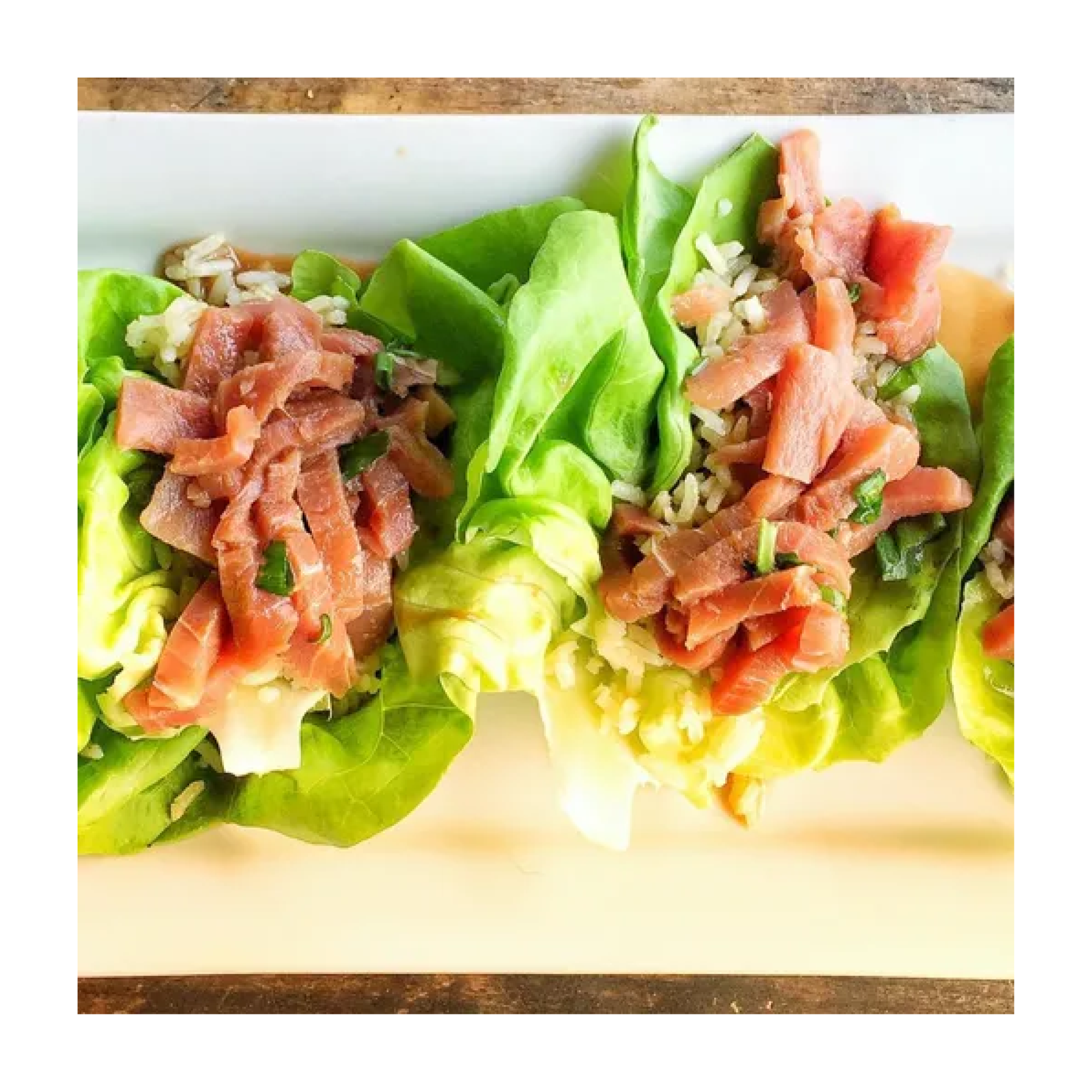 Tacos de atún fresco