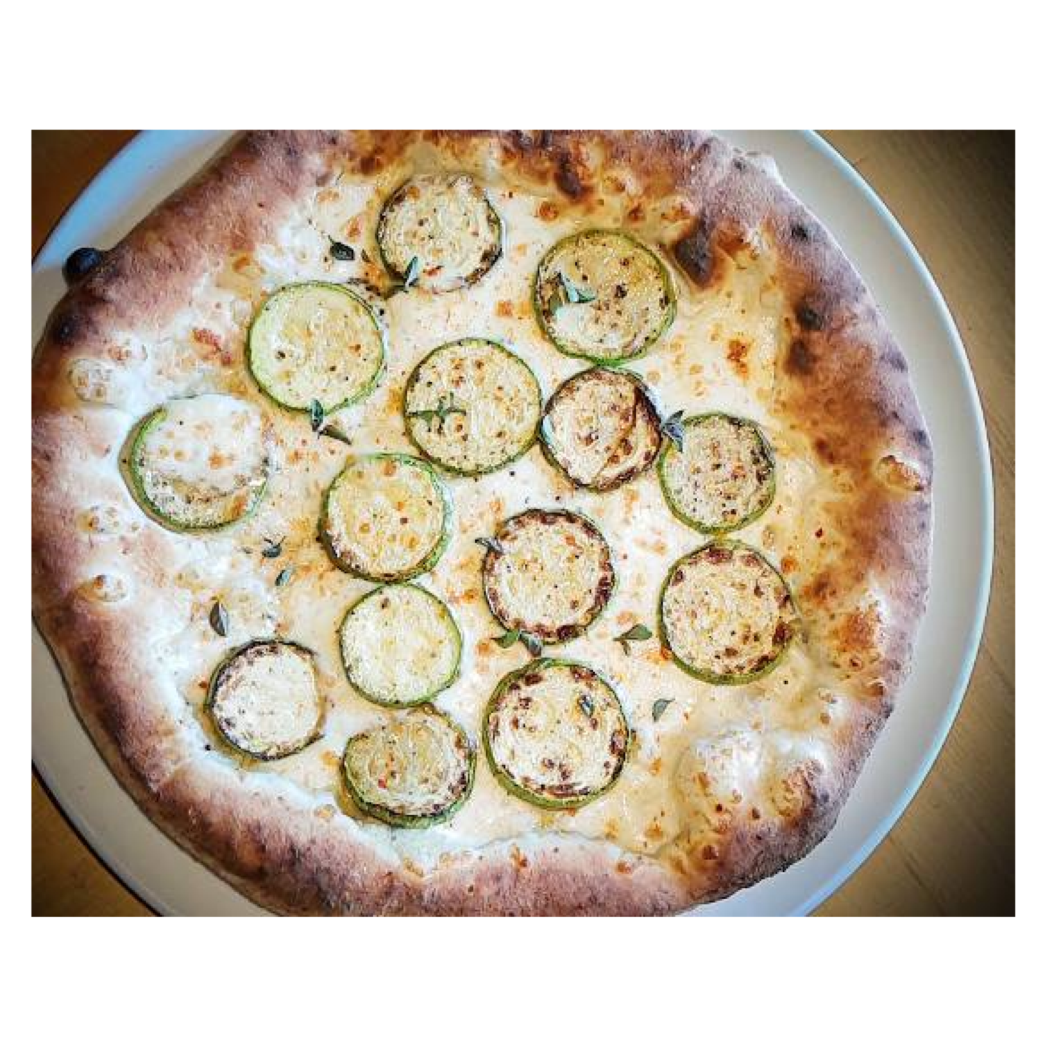 Pizza de zucchine e caciocavallo picante