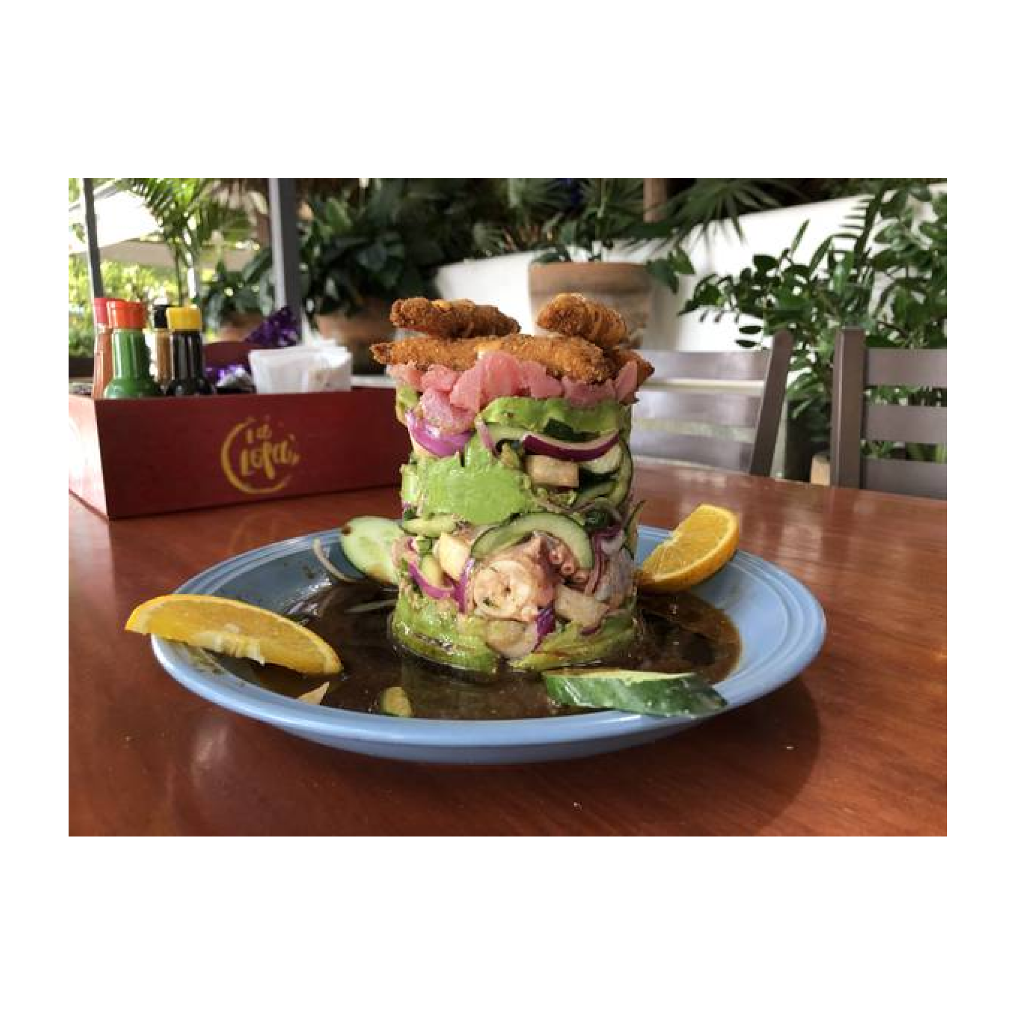 Rascacielos de mariscos