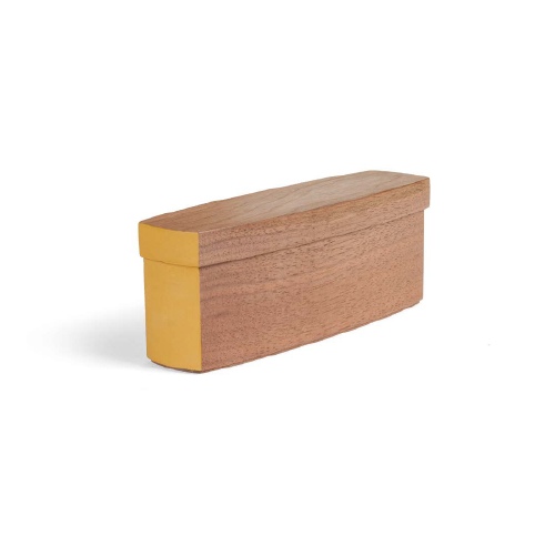 Caja rectangular redonda amarilla
